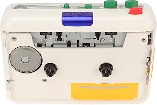 Leitor de Cassetes, Cassete USB Retro Portátil para Conversor de MP3, Leitor de Cassetes Estéreo HiFi Walkman Com Auscultadores, Gravador de áudio e Música