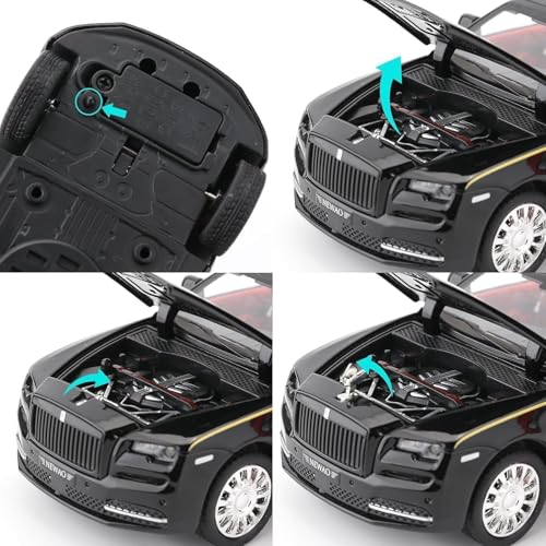 Image of Royals hub Rolls Royce Dawn 1:32 Model Car Alloy Metal Pull Back Die-cast Metal Toy car with Openable Doors & Hood-Light Music Gifts Toys Kids【Colors as Per Stock】