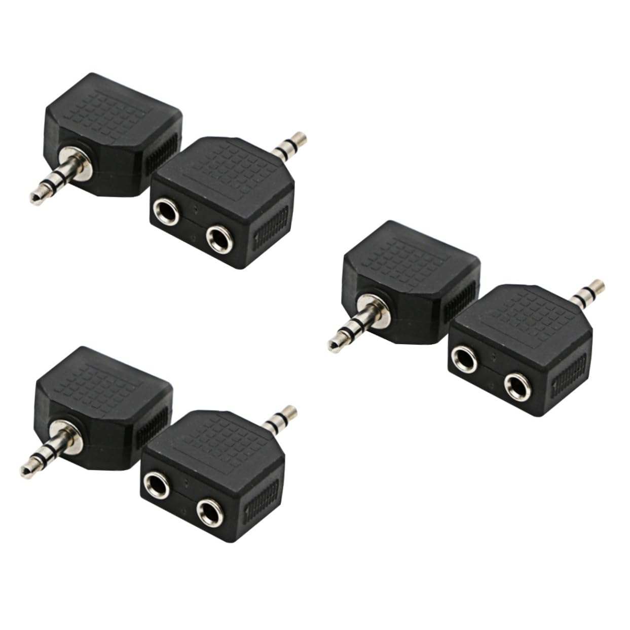 Angoily Sets Mm to x Mm Audio Splitter Adapter Double Mono Headphone Adapter Stereo Audio Converter Black High Fidelity Pcs