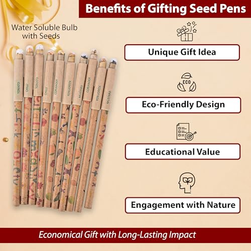 Image of GIFTONETREE Eco Friendly Plantable Seed Pens | Return Gift | Corporate Gifting | Best for Distributing in School (Loose Self-Design Pen, 40, count), Ink Color-Blue
