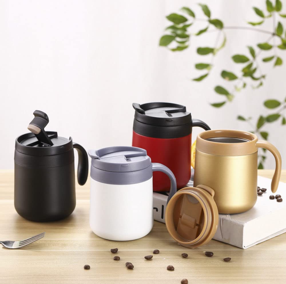 Tazza da caffè in acciaio inossidabile da 350/500 ml, tazza da vuoto, tazza da viaggio per auto all'aperto, tazza da donna, rosso, 500 ml