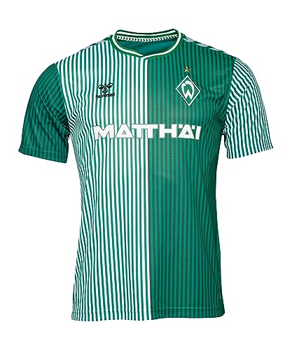 Hummel Men's Soccer Werder Bremen 23/24 Home Jersey - Iconic Design, Tonal Green and White (US, Alpha, Medium, Regular, Regular)
