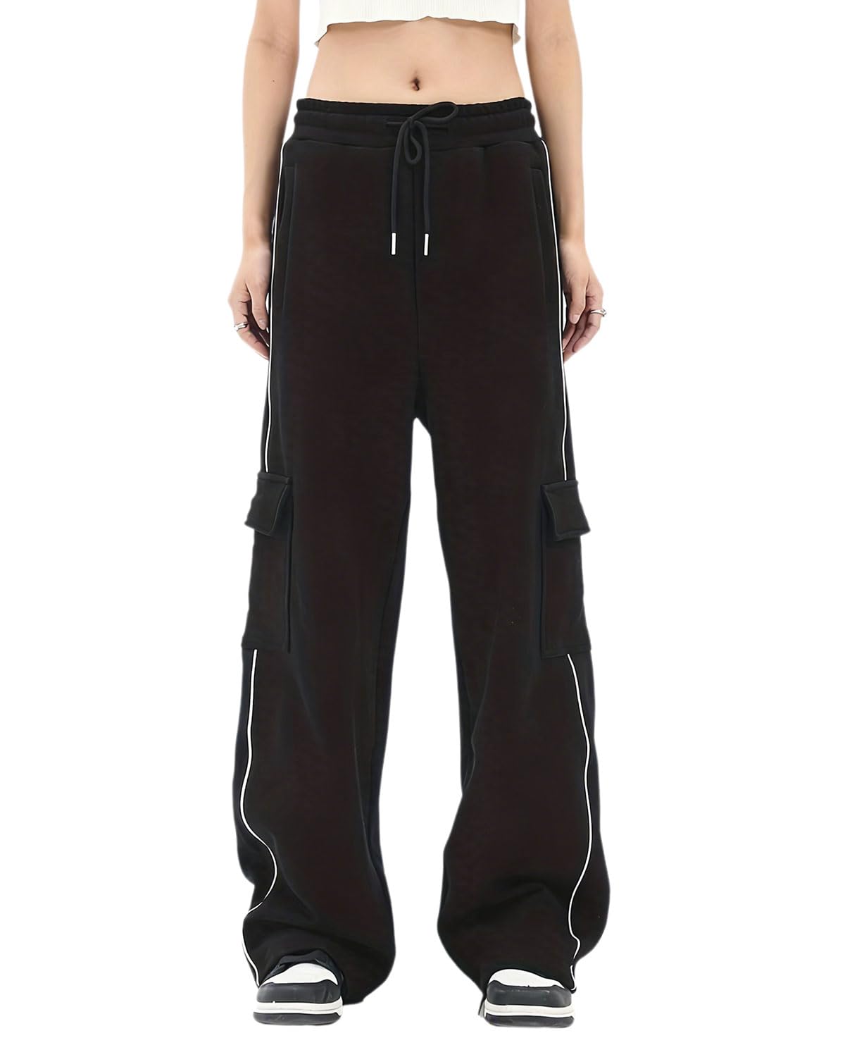 Skateboard Frog Y2K Baggy Streetwear Hip Hop Harajuku damskie spodnie w stylu amerykańskim vintage jesień luźne sportowe ze sznurkiem