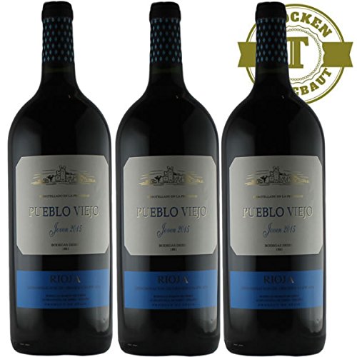 Rotwein Spanien Tempranillo Rioja Pueblo Viejo Magnumflasche halbtrocken (3 x 1,5L)