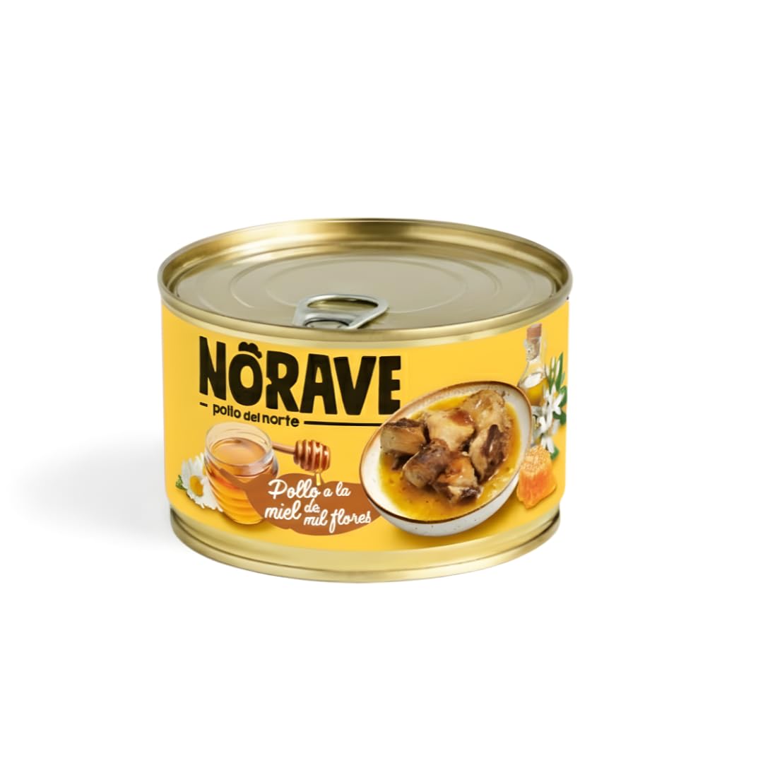 Norave Lata de Pollo con Miel de Mil Flores - Pack 7 ud x 400gr