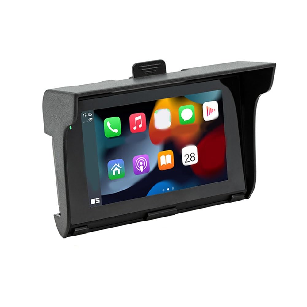 Reproductor MP5 de 5 Pulgadas, Navegador GPS Portátil para Motocicleta, Carplay Inalámbrico, IP65, Reproductor Multimedia Bluetooth A Prueba de Agua, Carplay