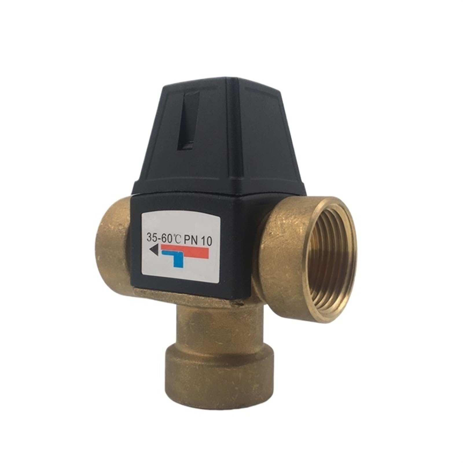 Valvola di miscelazione termostatica in ottone a 3 vie con filettatura femmina da 1 pollice DN25 Valvola per scaldabagno solare Valvola miscelatore termostatico a 3 vie
