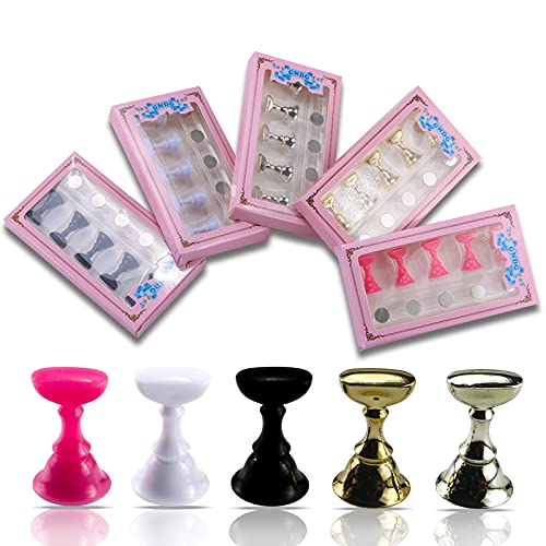 BOLT BEE Acrylic Nail Display Stand Nail Tip Holder Magnetic Nail Practice Stand Fingernail DIY Nail Art Stand for False Nail Tip Manicure Tool (ROSE GOLD)