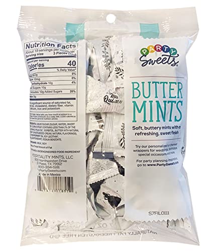 Party Sweets Quinceanera Themed Buttermints By Hospitality Mints, Individually Wrapped, 7 Oz. Bag Pack Of 6 (330 Pieces), White Buttermints #TOP2