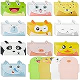 10 diseños diferentes: cada sobre de dibujos animados mide 16 x 10,4 cm, cuando está doblado y contiene 10 diferentes diseños de animales de dibujos animados, incluyendo búho, león, panda, osito, cerdo, conejo, amarillo, gatito, elefante y rana. Elige un sobre con un dibujo animado que coincida con el animal favorito de tu pareja y dale un regalo. Tu amigo o miembro de la familia lo amará!