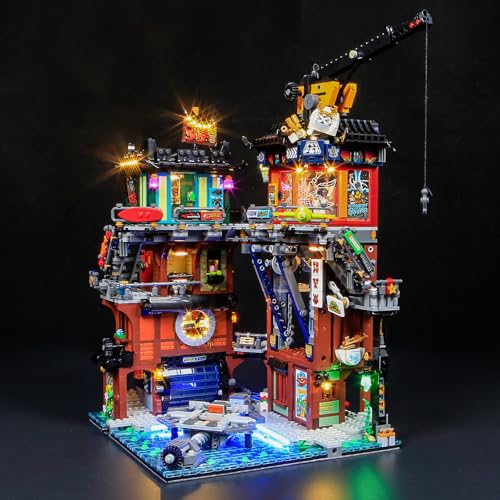 BRIKSMAX Kit de iluminación LED para Lego Ninjago Talleres de la Ciudad de Ninjago - Compatible con Lego 71837 Building Blocks Model- No incluir el Conjunto de Lego