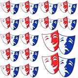 24 Pcs Theater Gifts Drama Mask Pins Bulk Musical Theater Badges Performance Award Theater Lapel Badge Comedy Tragedy Theatre Gifts Drama Musical Lover Gift with Cards Organza Bag for Christmas Reward