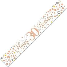9ft Banner Sparkling Fizz 30th Birthday White & Rose Gold Holographic