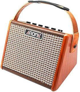 Aroma Guitar Amplifier, 15 Watt Portable Electric Guitar Amp 5 inch Speaker Bluetooth Acoustic Rechargeable Guitar Amplifier
