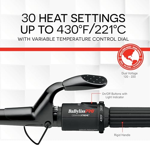 BaBylissPRO Ceramix Xtreme Barreau pointé en céramique Curling Iron