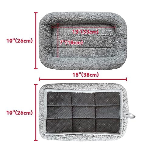 Enjoying EN3-A100-GRAY-S Plush Cat Bed Mat 10 Inch X 15 Inch Pet Cushion With Pillow Around thumb #2