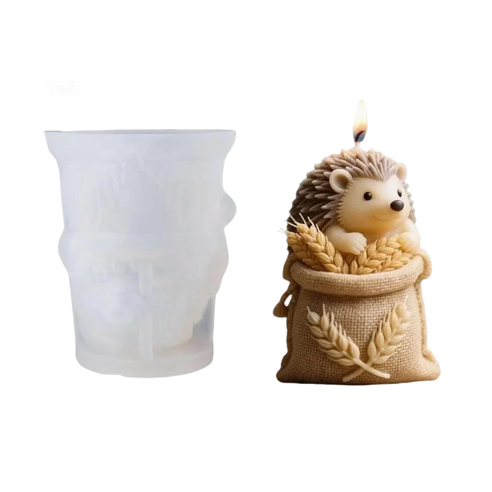 Tsophreniq Creative Hedgehogs with Wheat Bag Shape Silicone Mold for Scented Making Food Grade Safe Craft Tool Hedgehog Silicone Mold