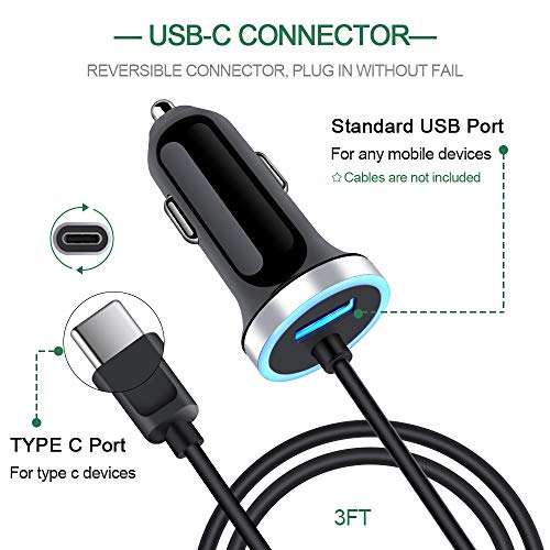 Sidpro RC8 Usb C Car Charger, 3.4A Fast Charging Car Charger For Samsung Galaxy S24 S23 S22 S21 S20 S10E S9 S8 Note 20 10 A16 A15 A14 A50 A20 A51 A71 A21 A10E thumb #1