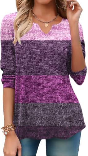 Image of Zeagoo Long Sleeve Shirts for Women Fall Tops Casual Dressy V Neck Blouses Boho Tunic Western Clothes Vacation Outfits