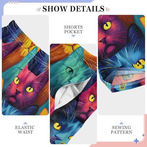 ALAZA Colorful Cat Animal Kitten Pajama Lounge Pants Long Sleep Pajama Bottoms with Pockets4