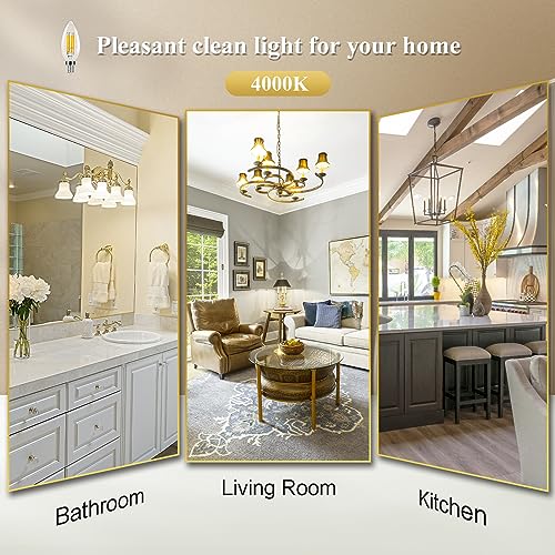 DiCUNO E14 Candle LED Bulbs, Small Screw E14 LED, 4W, 550LM, 40W Incandescent Equivalent, Natural White 4000K - Image 2