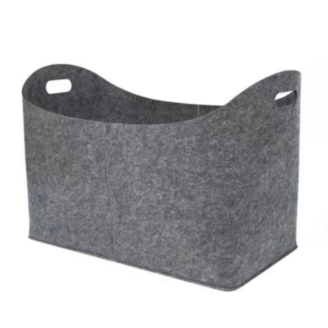 Faroby Grey 55X30x40 Cm/21.65X11.81x15.75 Inch. Felt Bags Firewood Basket With Handles Felt Log Storage Basket For Shopping Newspapers, Grey