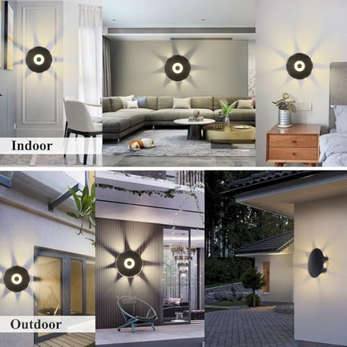 Image of One94Store LED Outdoor UP Down Wall Light 7 Watt Rainproof & Shockproof Aluminium Body 6 Way Wall Step Light Fixture (Warm White) Pack of 2 with 3 Month Warranty