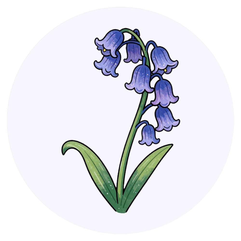 Azeeda 24 x 'Blossoming Bluebells' Stickers - for Crafts, Scrapbooking and Labelling (SK00079114)