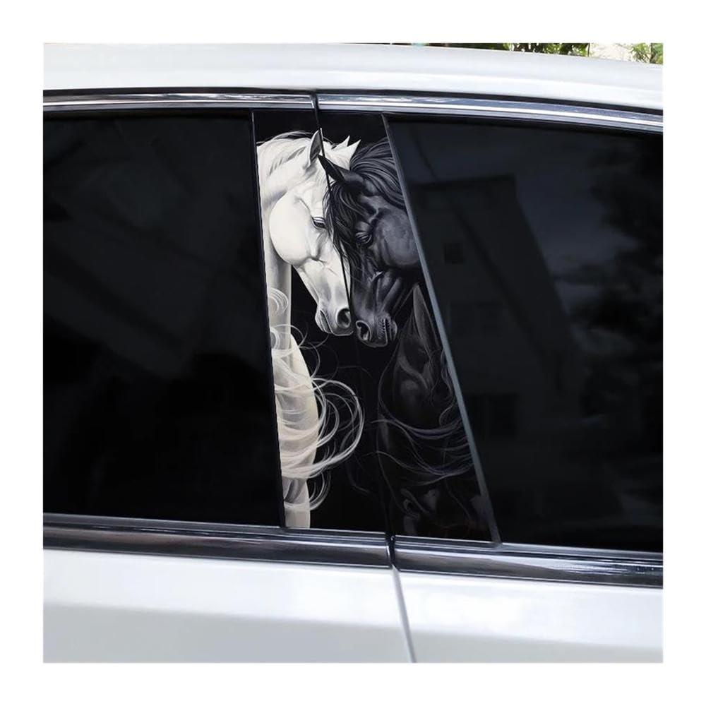 Body Parts 2pcs Running Horse Car B-Pillar Waterproof Decal Covering Scratches(H)