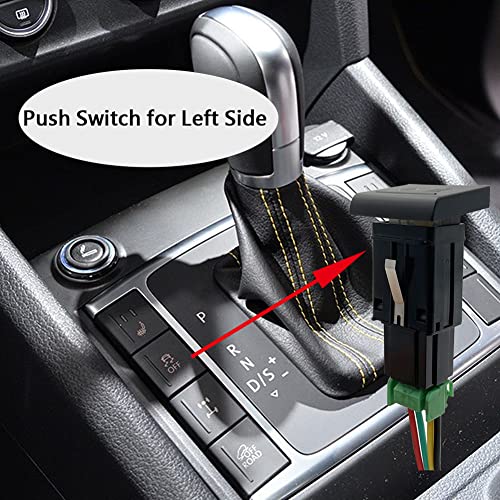 Image of Red Led Car Push Button Switch with Wires for VW Volkswagen Amarok 3Amp 12V (Reverse Lights-Left Side)