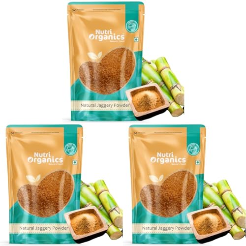 Image of NutriOrganics Jaggery Powder Pouch, 1000 g (Pack of 3)
