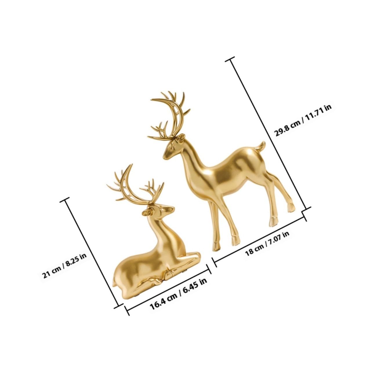 Sosoport 2 Stück Weihnachtselch Ornament aus Kunststoff Leichte Desktop Dekoration für Weihnachten Elchfigur als Tischdeko und Geschenk
