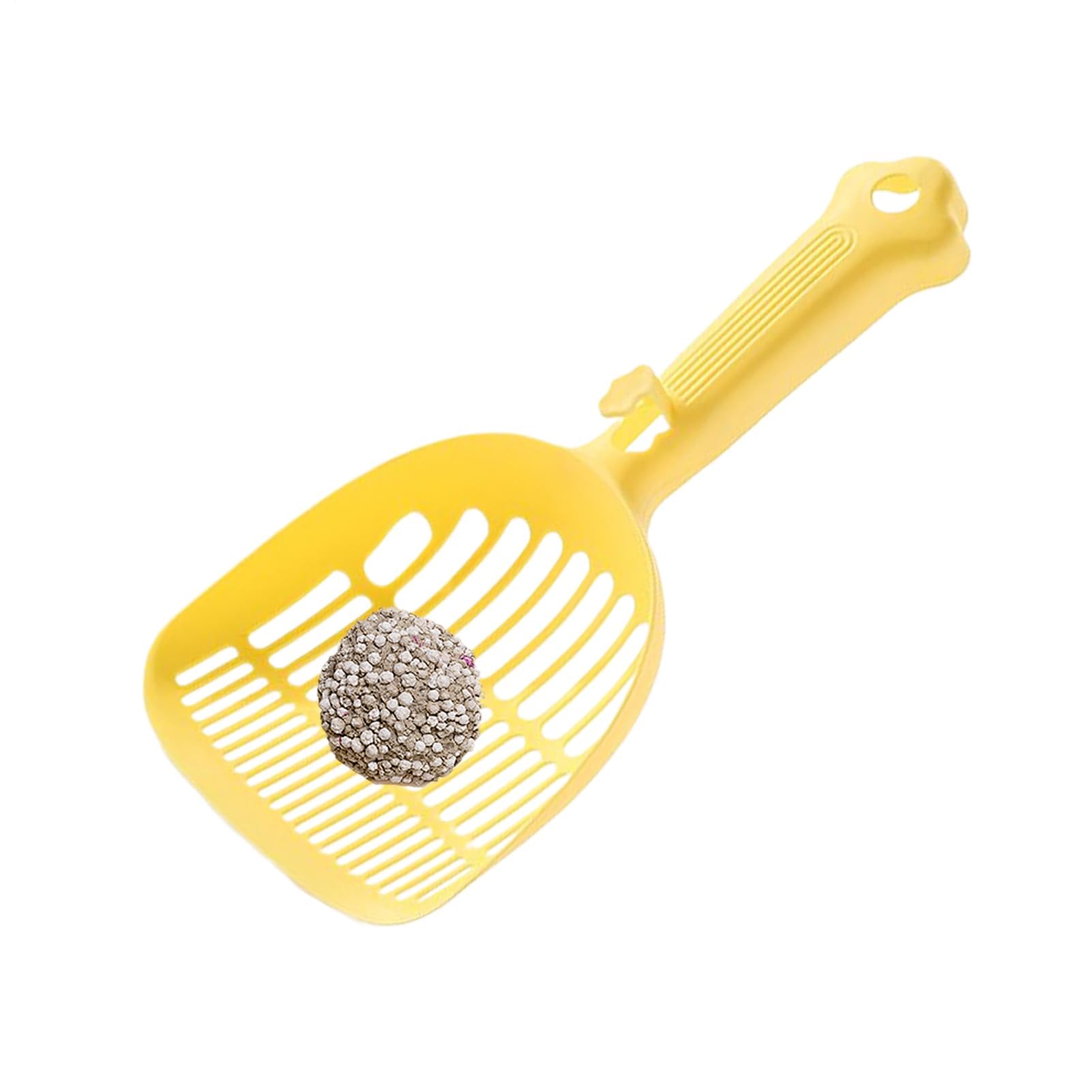 Paletta per lettiera per Gatti, Pala setaccio ergonomica con Manico Lungo for Animali Domestici, Pulizia efficiente, casa, Facile da Usare in Interni(Yellow)