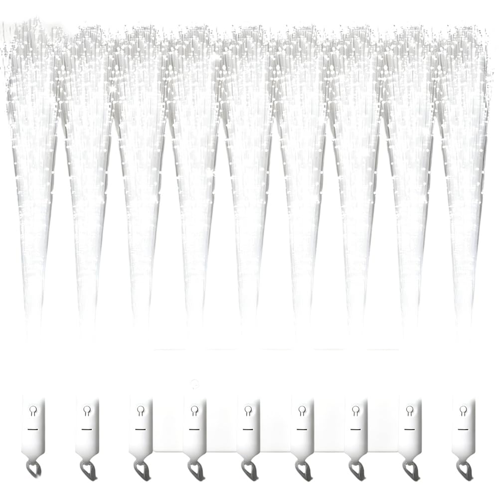 Hndhbfgrt White Glow Sticks LED Fiber Optic Wand 16 Pieces for Wedding Lights Party Favors Flashing Wand with 3 Light Modes