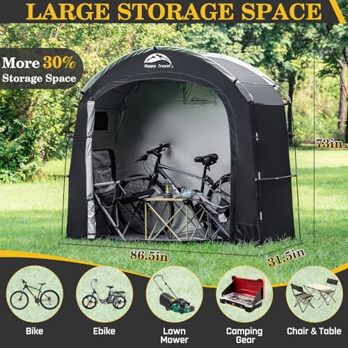Image of Happy Travel Bike Storage Shed Tent, Waterproof Portable Bicycle Cover Shed