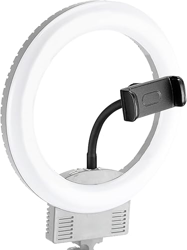 Miniatura 2 de Paquete de 2 soportes universales para teléfono con anillo de luz flexible, accesorio para teléfono con zapata caliente y adaptador de 1/4, soporte