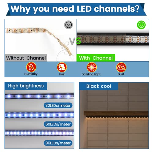 Muzata MZZ293 6Pack 3.3Ft/1M Black Led Channel System thumb #1