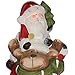 com-four® Reno con Papá Noel de cerámica - Figura Decorativa navideña para...