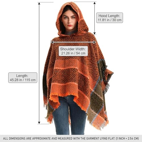 Poncho de algodón con capucha para mujer chal morado de punto 53x53 4