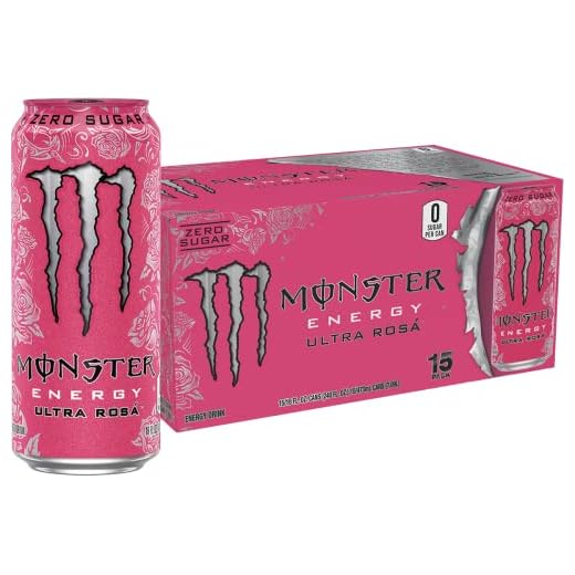Monster Energy Ultra Rosa, Bebida energética sem açúcar, 473 ml (pacote com 15)