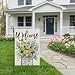 CROWNED BEAUTY Spring Floral Garden Flag Mason Jar 12x18 Inch Double Sided Small Burlap Seasonal Holiday Flag for Outside Yard Welcome CF1377-12