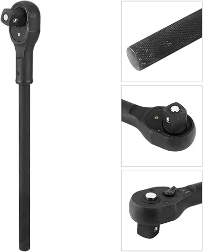 Miniatura 5 de Fydun Llave de casquillo de trinquete de alta resistencia, cabeza cuadrada, reversible, herramienta de reparación automática de longitud media (1