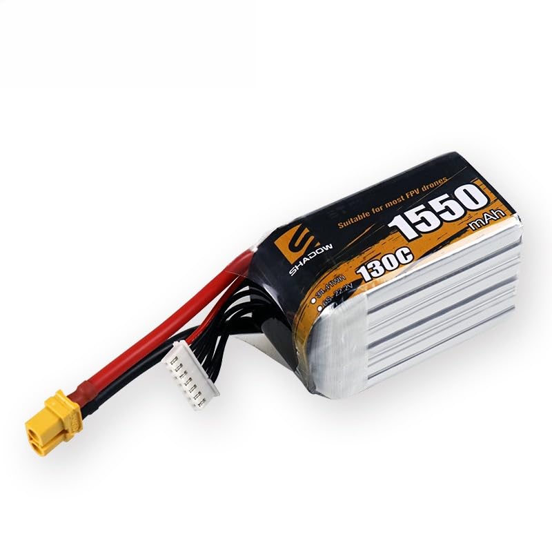 per Batteria LiPo da 1550 mAh 6S 22,2 V 130 C per RC per elicotteri, quadricotteri, droni Corsa FPV, con XT60
