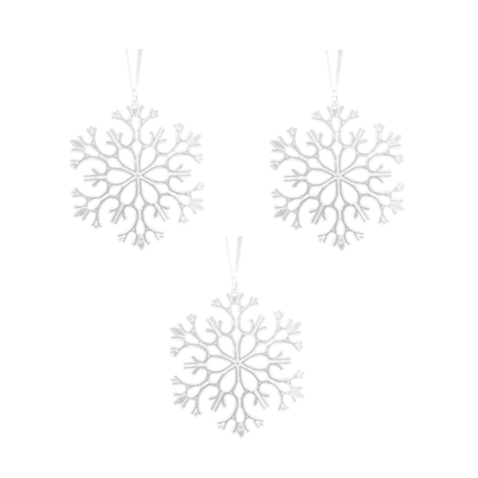 New Christmas Transparent Snow Flake Ice Bar Icicle Pendant Christmas Tree Snow Decorations Fireplace Christmas Garland And Wreath (F, 11x11x2)