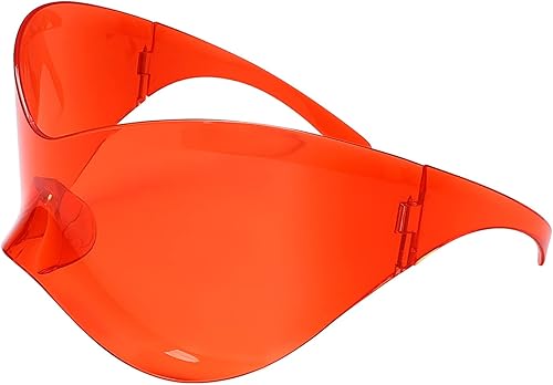 Miniatura 6 de GUVIVI Gafas de sol futuristas para hombres y mujeres, de gran tamaño, con protección envolvente, a la moda, de superhéroe, chic, gafas de sol