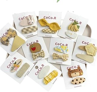 20 pinzas para el pelo de tela, hechas a mano y bonitas pinzas laterales amarillas que no dañan el cabello