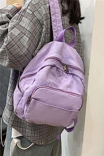 Image of MaxxCloud Vintage Denim Laptop Backpack Casual Canvas Daypack Handbag Purse Lightweight Rucksack Shoulder Bag