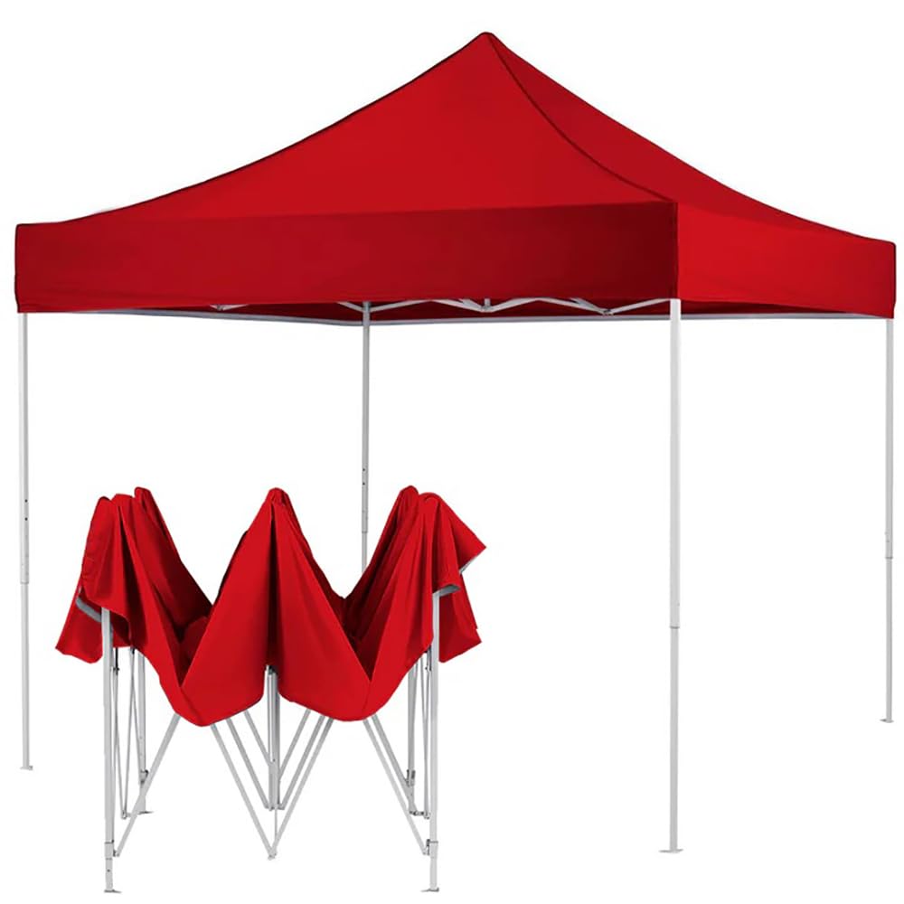 THE SUMMER 10X10 feet Heavy Duty Pop Up Foldable Canopy Tent with 4 Side Open, Gazebo Tent for Outdoor Garden,Event, Picnic, Lawn, Terrace & Promotional (23 Kg) (Red)
