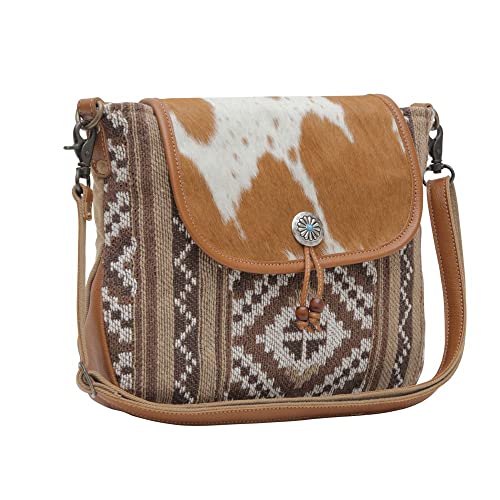 Myra Bag Western Canvas Crossbody Bag for Women - Cotton and Upcycled Leather Shoulder Messenger Bag Elisa2