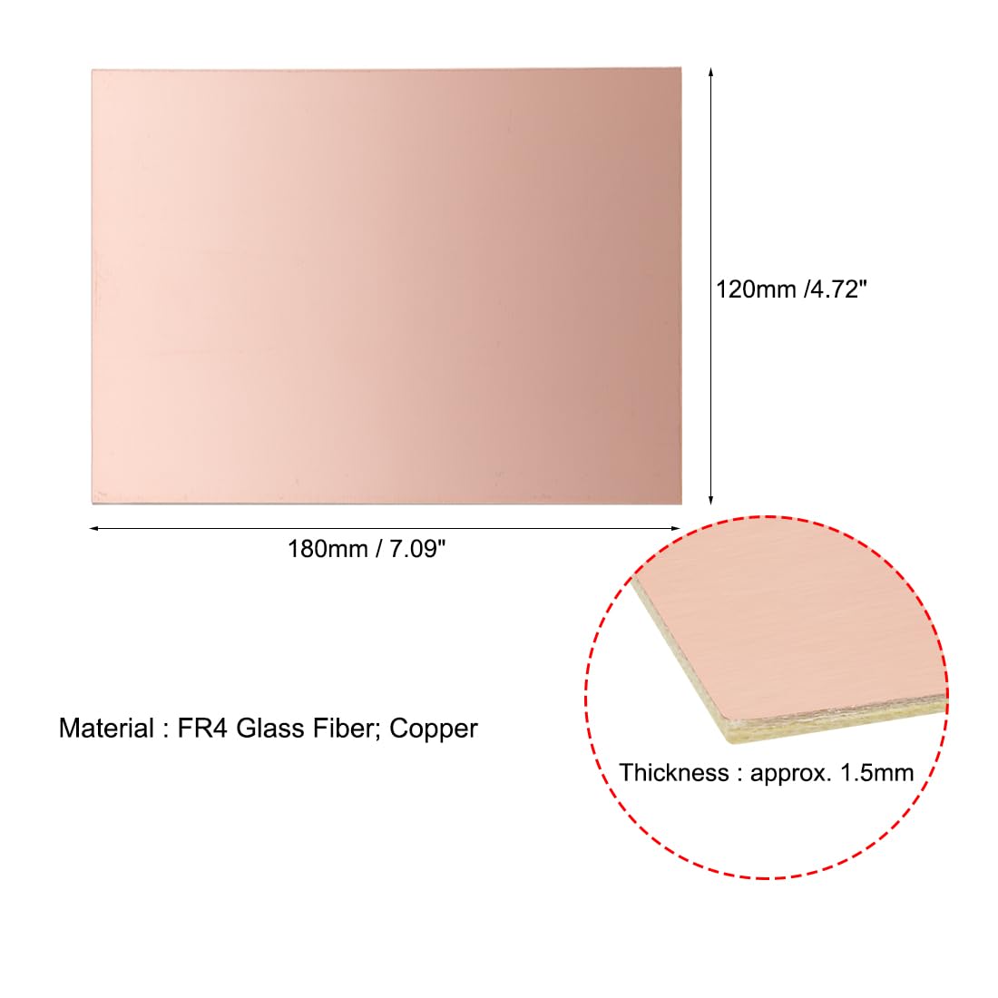 QUARKZMAN 2 szt. 180x120mm miedziana dwustronna płytka drukowana FR4 Grubość 1,5 mm Płyta PCB do samodzielnego prototypowania